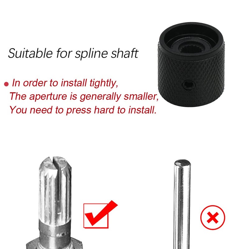 mxuteuk 4pcs Black Metal Potentiometer Control Knob Volume Audio Electric Guitar Bass Screw Type 18 x 18mm (dh) KNOB-10-BK - Image 2